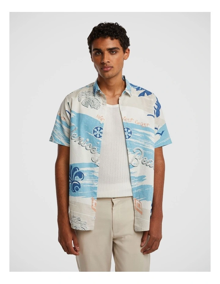 Crete Cotton Shirt in Blue