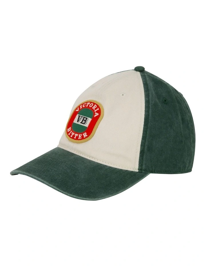 VB Raglan Wash 2 Tone Cap in Bottle/Ivory