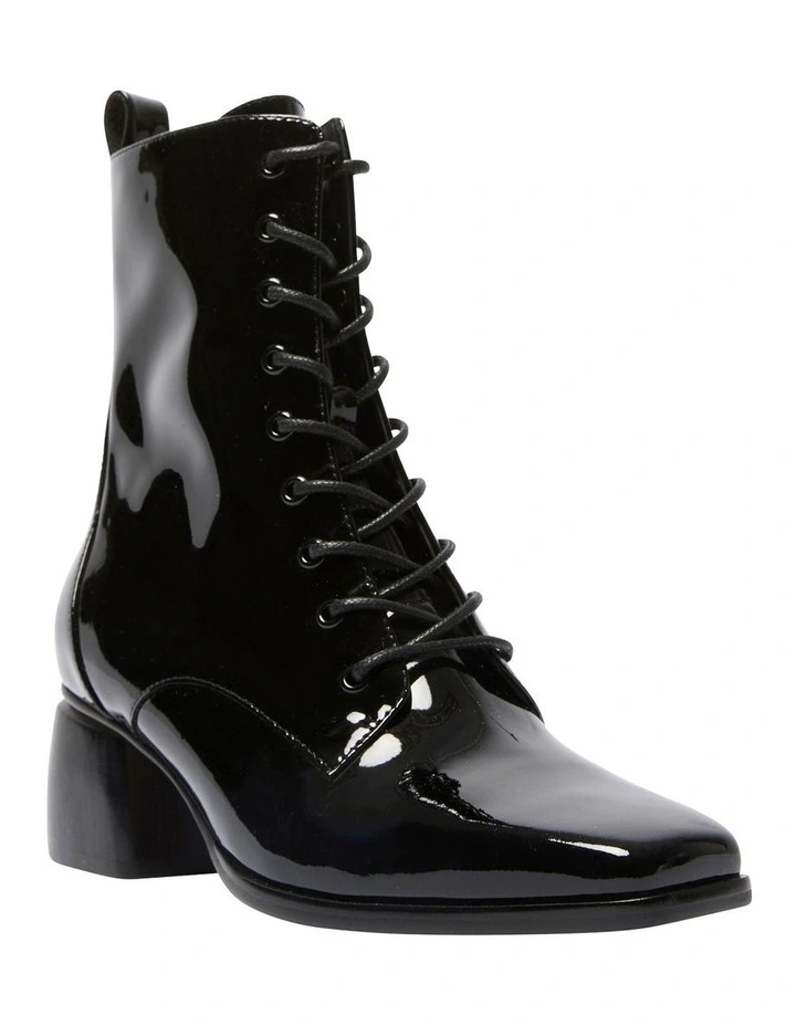 Journey Boots in Black Patent Leather