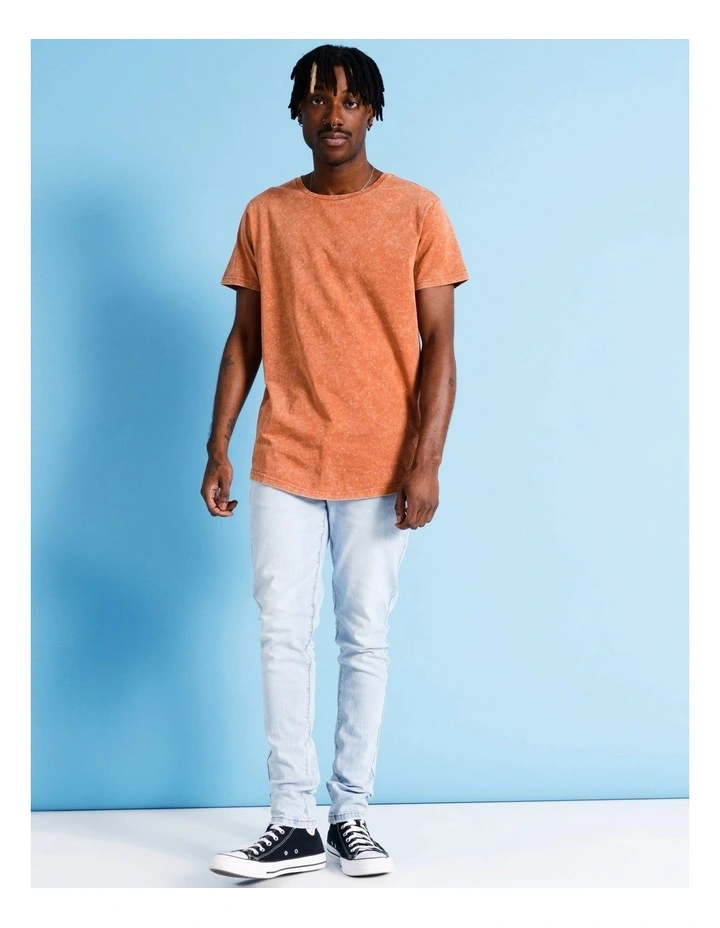 Esperance Acid Wash Tee in Burnt Orange