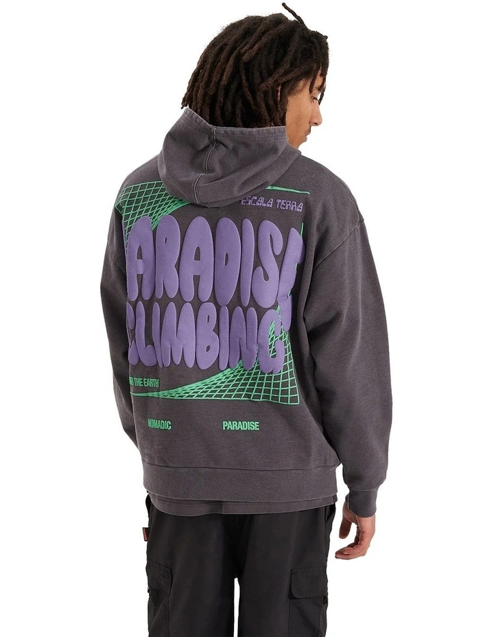 Wireframe Oversized Hoodie in Pigment Asphalt
