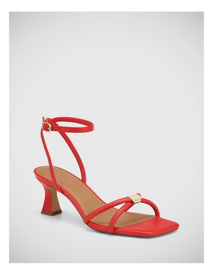 Kendall Leather Sandal in Red