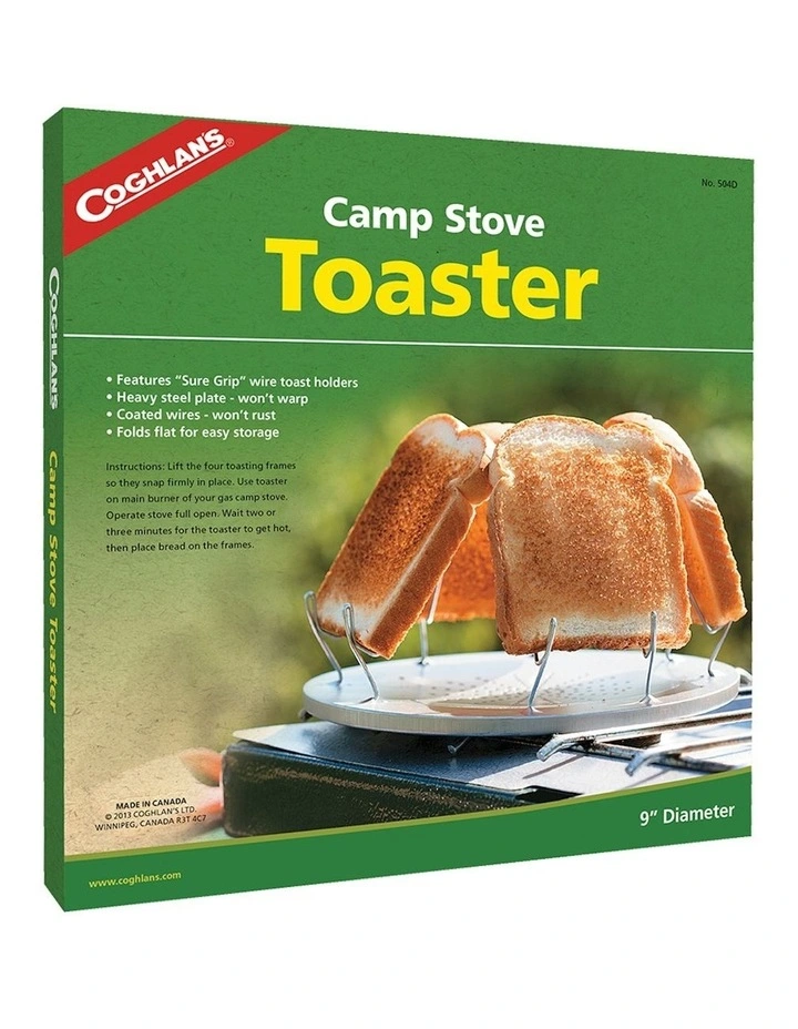 Camp Stove Toaster 4 Slice 23cm in Silver