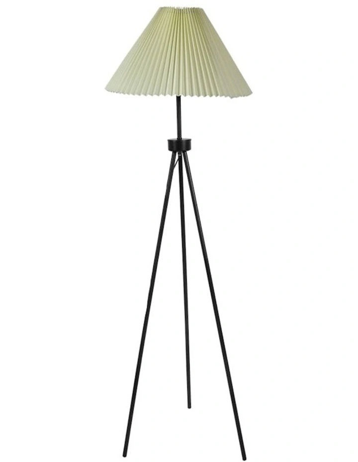 Modern Linen Tripod Floor Lamp in Beige