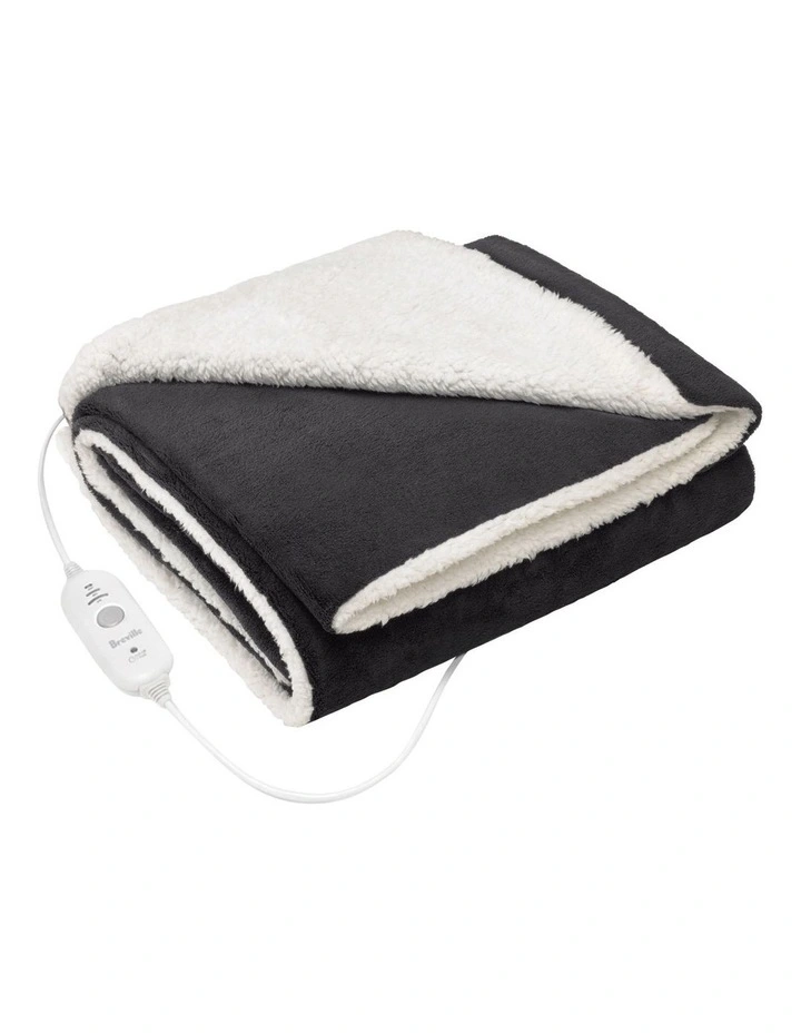 Lush Plush Reversible Heated Throw in Dusk Grey