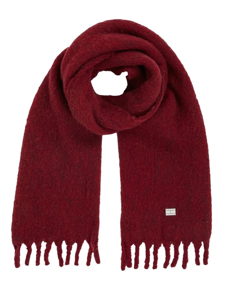 Cosy Knit Winter Scarf in Deep Rouge