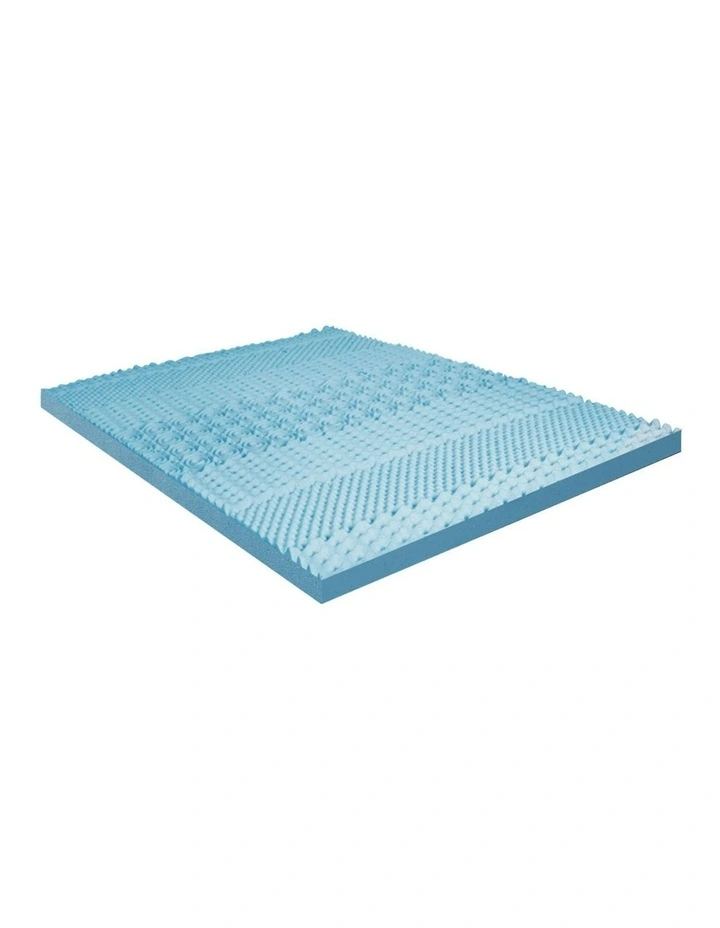 Removable Cover Memory Foam King Mattress Topper 7-Zone 5cm in Blue