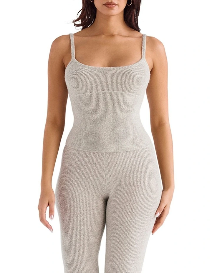 Rumi Knit Vest Top in Beige