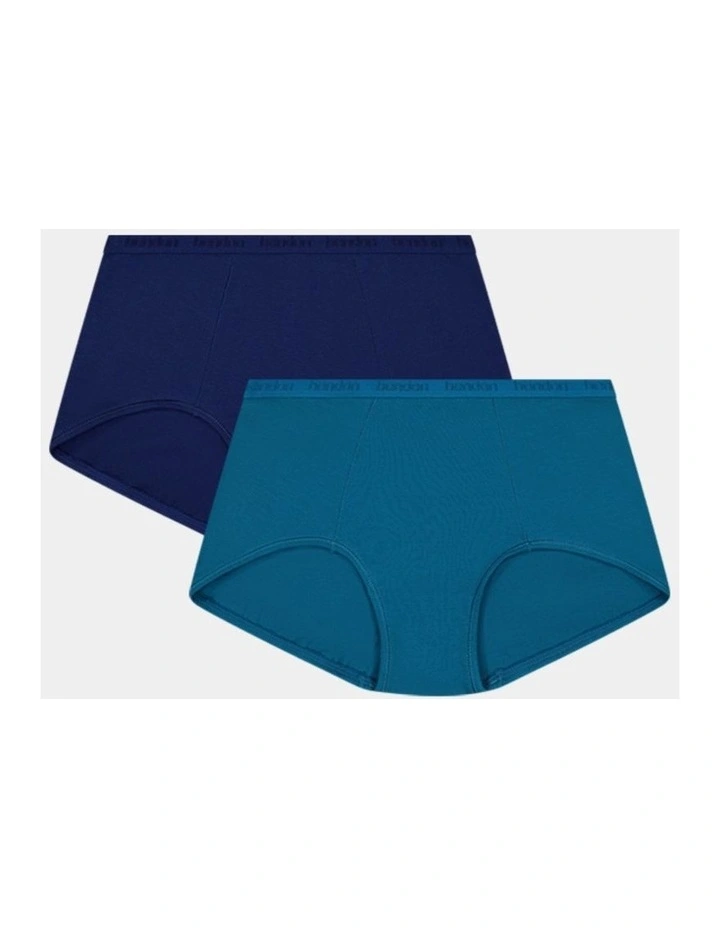 Body Cotton Full Brief Twinpack in Medieval Blue/Ink Blue