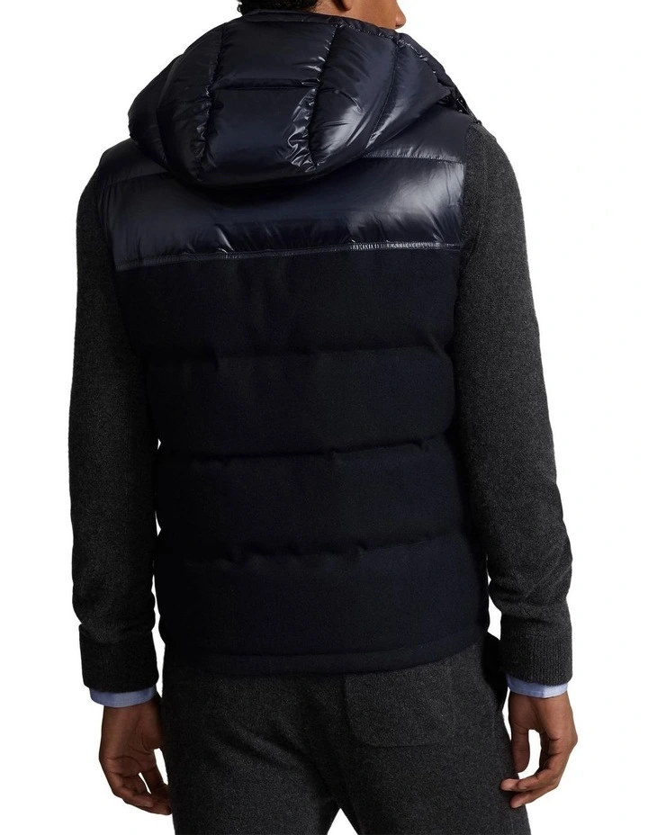 The Decker Hybrid Down Vest in Navy
