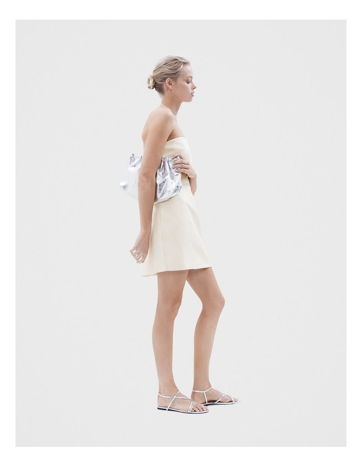 Strapless Seam Detail Dress in Stone