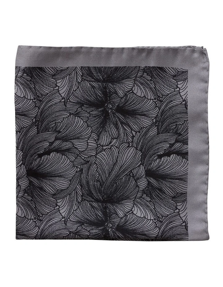Floral Silk Pochette in Grey