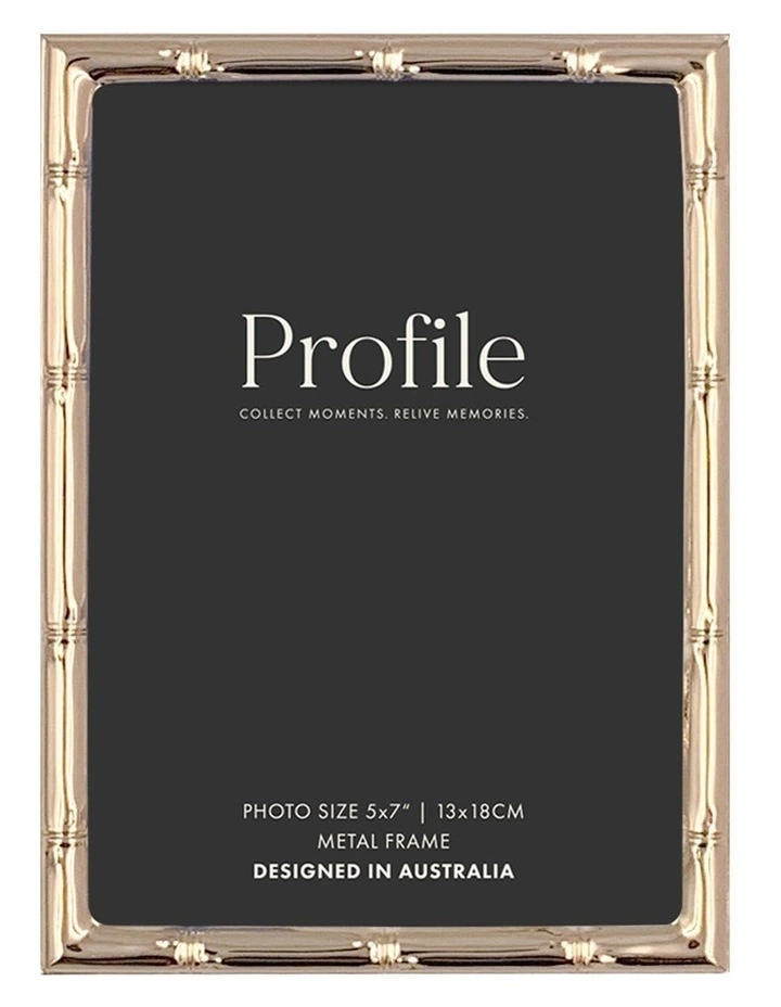Bamboo Metal Photo Frame 5x7" in Rose Gold