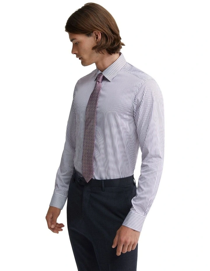 Beckton Egyptian Cotton Shirt in Grape Stripe