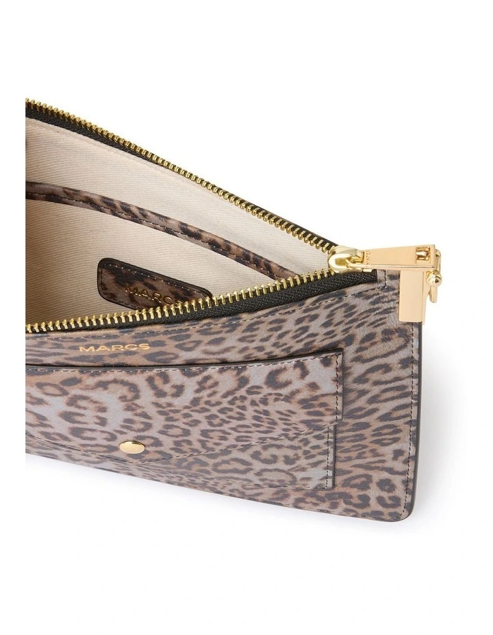 Kenedy Leather Pouch in Animal Multi