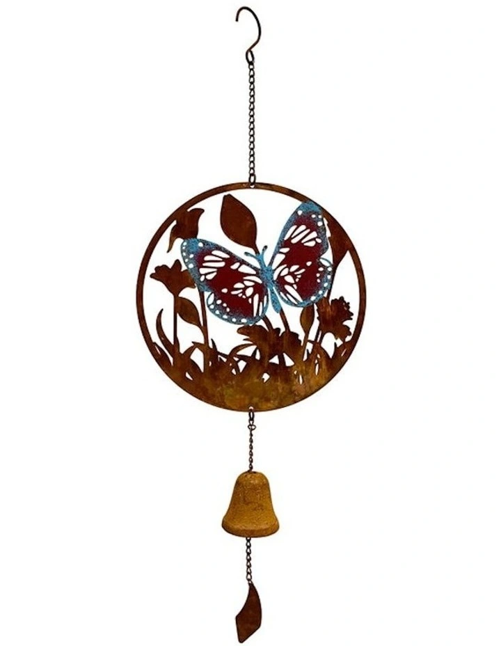 Butterfly Hanging Bell in Rust/Multi