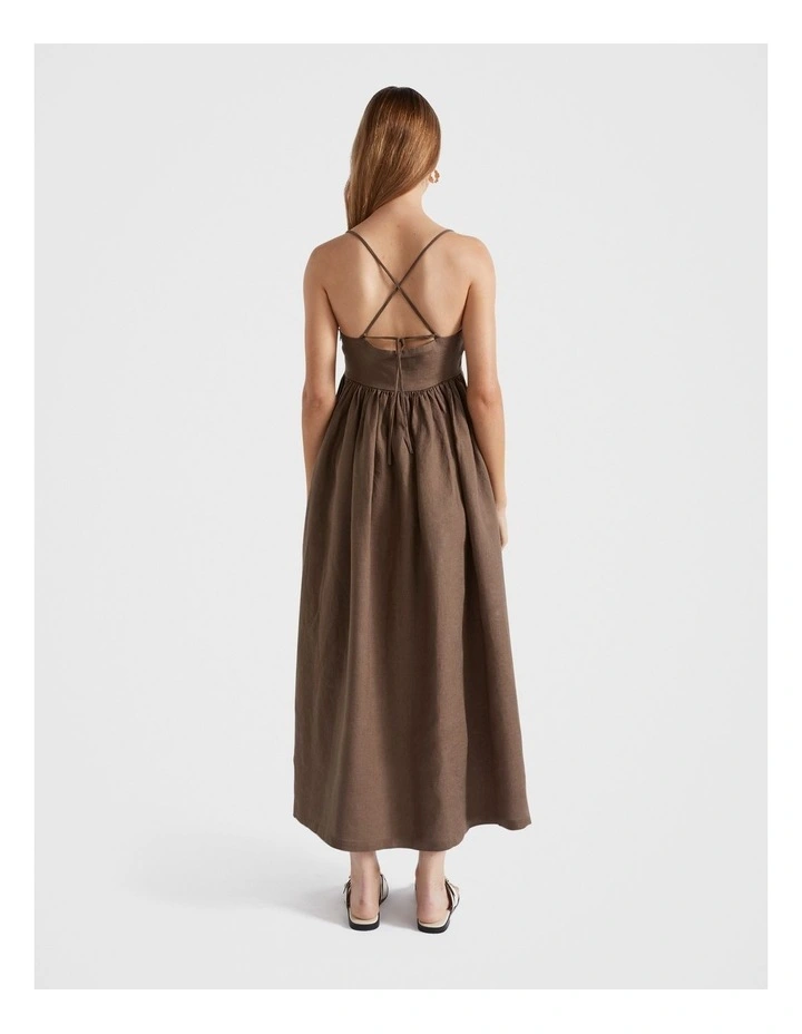 Linen Sun Dress in Cappuccino