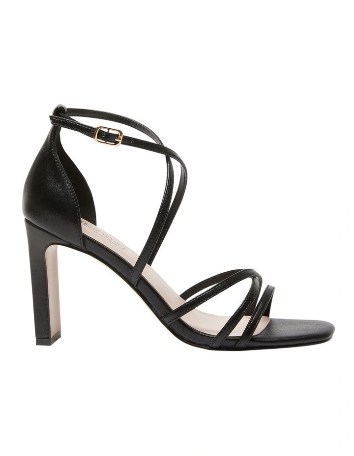 Lattice Sandals in Black Smooth