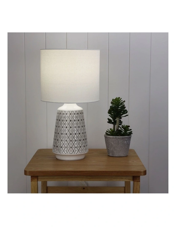 Moana Ceramic Table Lamp in White