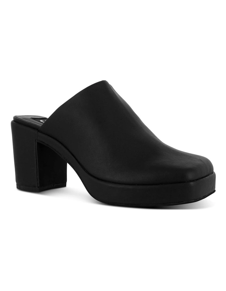 Dane Heeled Mules in Black