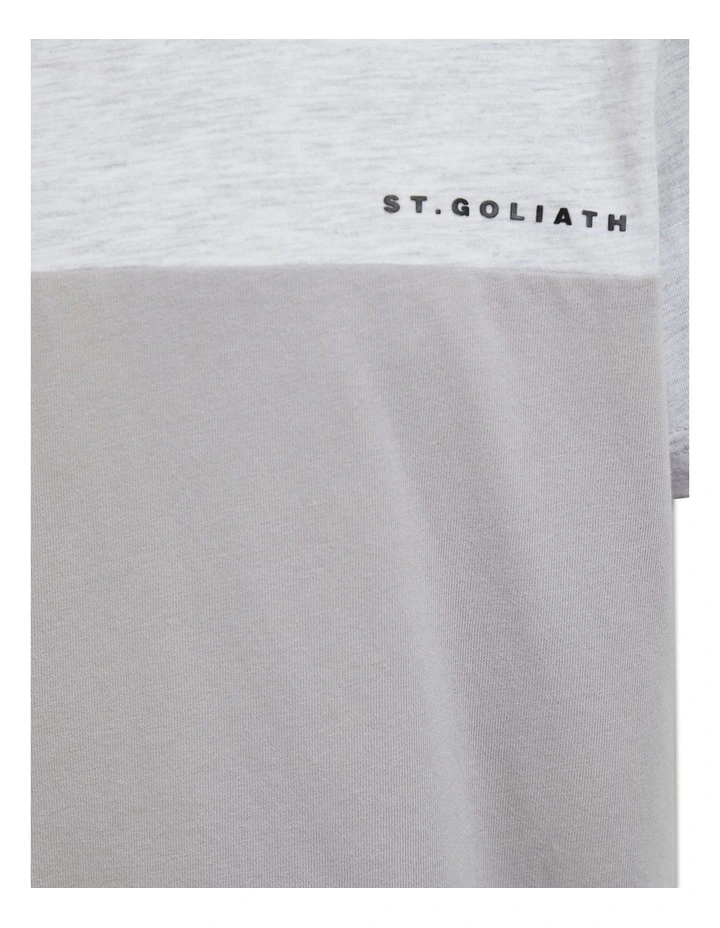 Colour Block Tee (3-7 Years) in Grey Marle