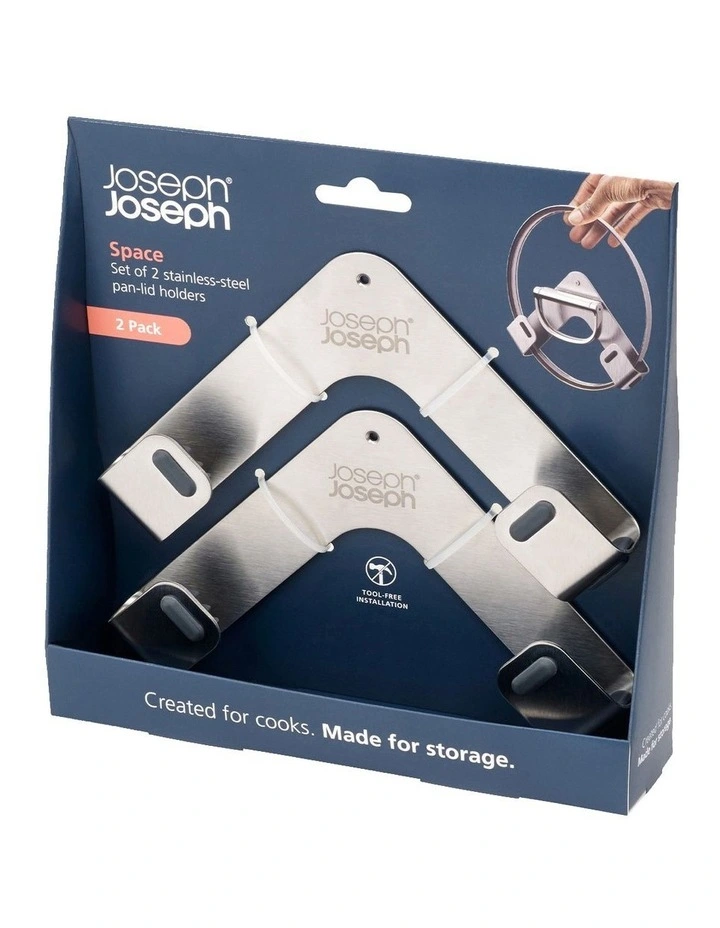 Steel Space Pan Lid Holders Pack of 2 in Silver