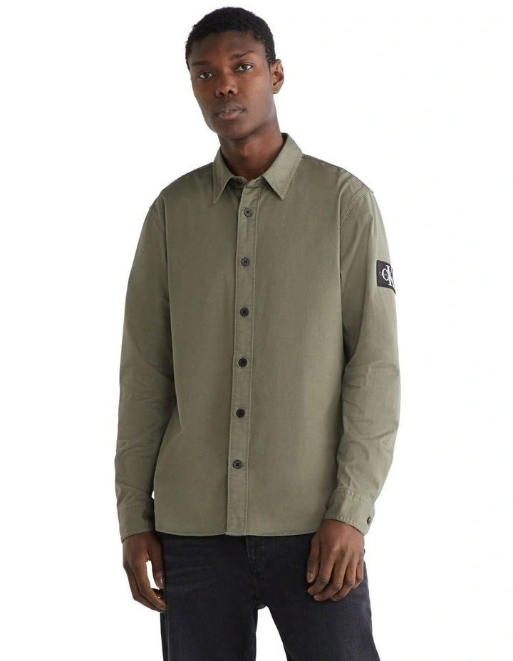 Monologo Badge Relaxed Shirt in Green