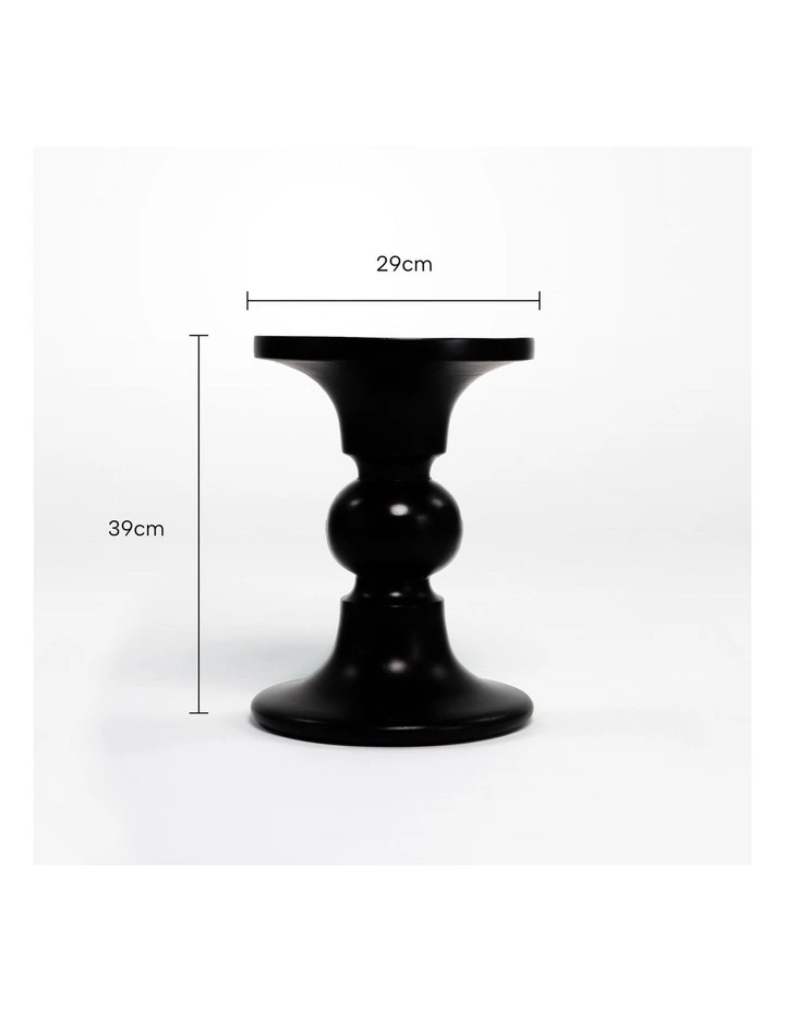 Braque Timber Side Table 39cm in Black