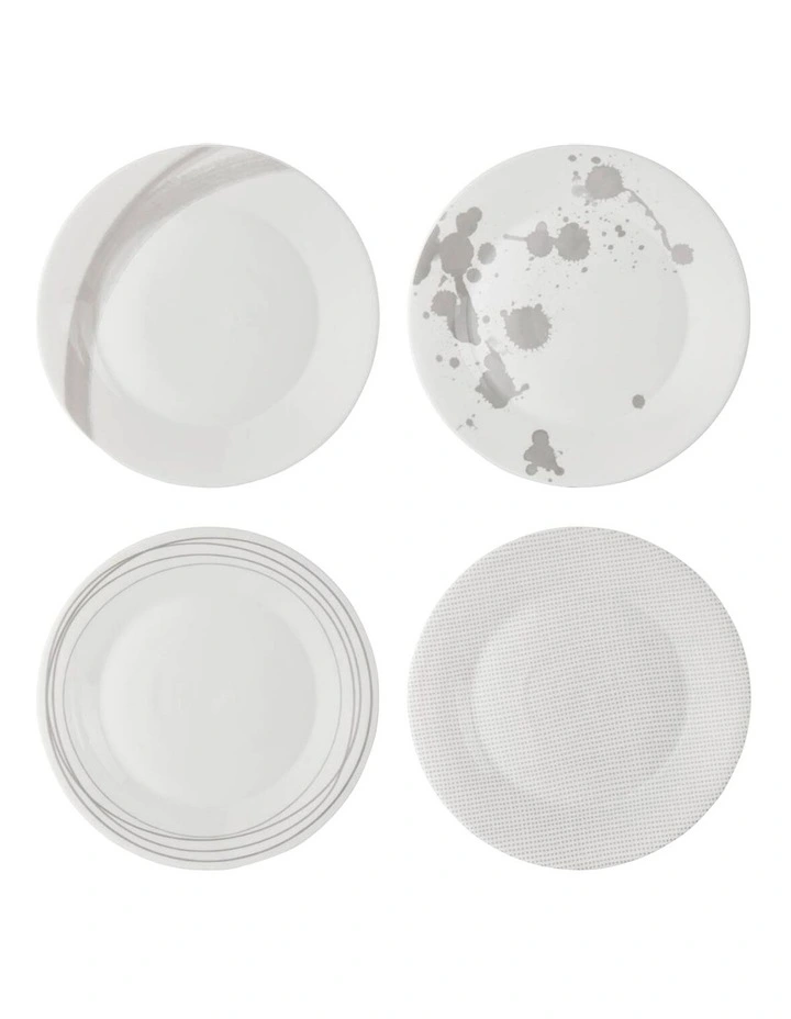 Pacific 23cm Assorted Set of 4 Plates Stone