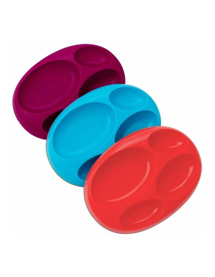 Baby/Toddler Platter Edgeless Nonskid Divided Food Plate BL/PK/PP 9m
