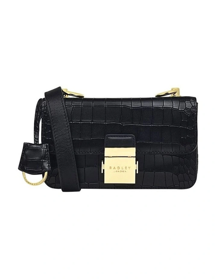 Hanley Close Faux Croc Mini Flapover Crossbody Bag