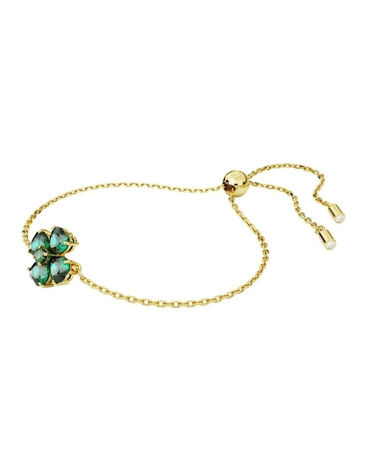 Idyllia Bracelet Mixed Cuts Clover Gold-Tone Plated in Green