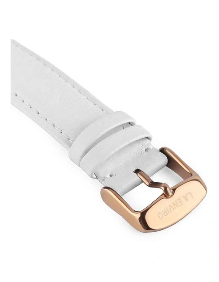 Pineapple Leather White Rose Gold 20mm Watch Strap