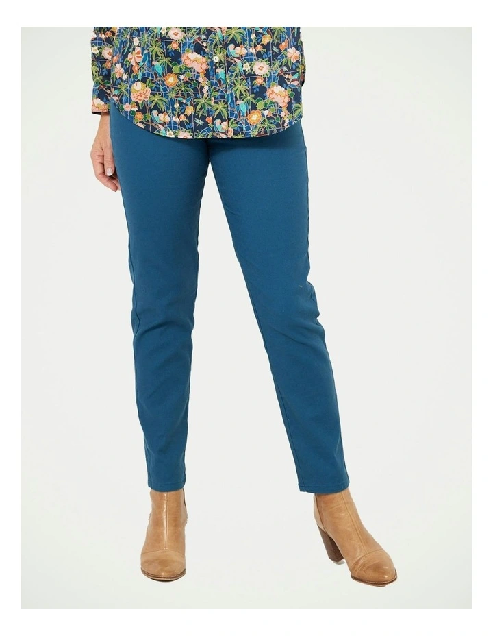 Suzy Stretch Long Pull On Jean in Petrol