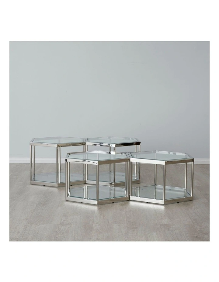 Hexagonal Table H400mm in Silver