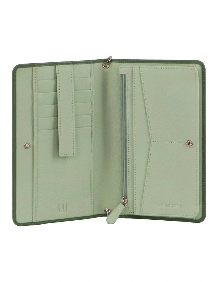 Leather Wallet/Organiser Bag in Sage