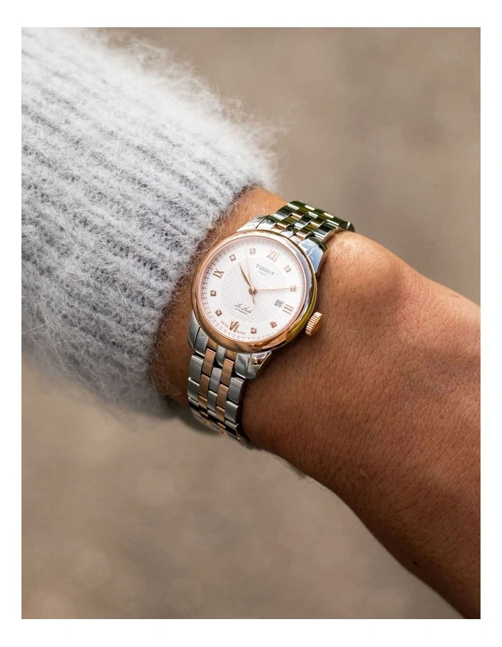 Le Locle Automatic Lady T0062072203600 Watch in Grey/Rose Gold