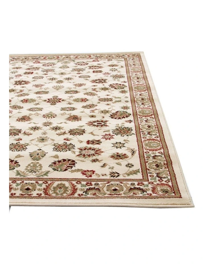 Istanbul Collection Traditional Floral Pattern Ivory Rug