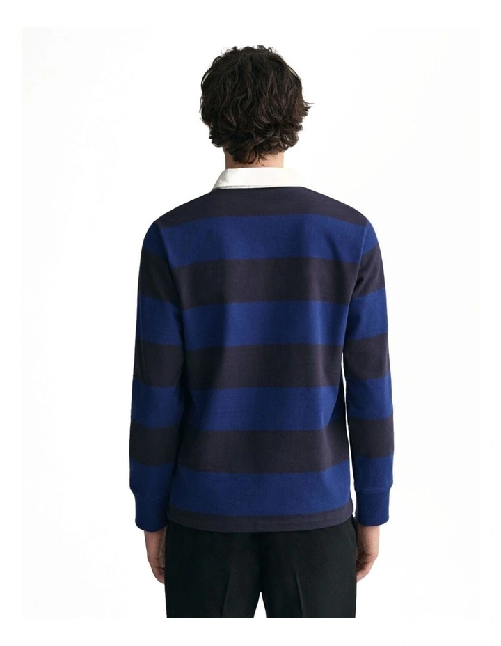 Shield Barstripe Heavy Rugger Sweat Shirt in Rich Navy