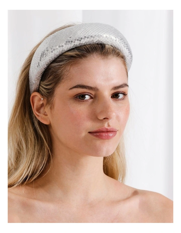 Sequin Headband in Silver