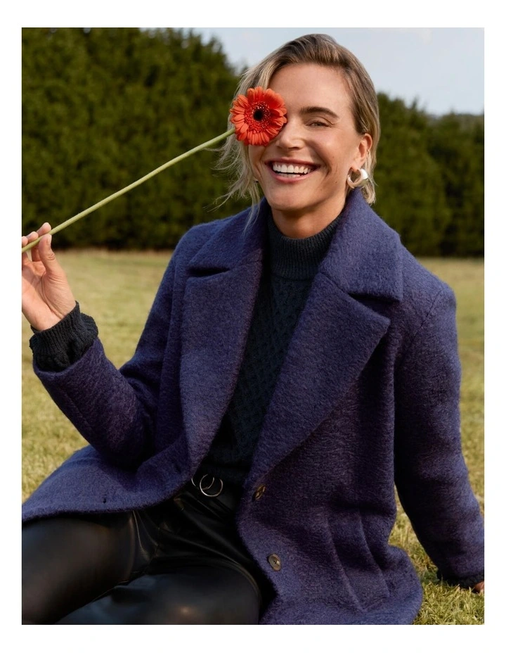 Manny Teddy Coat in Blue