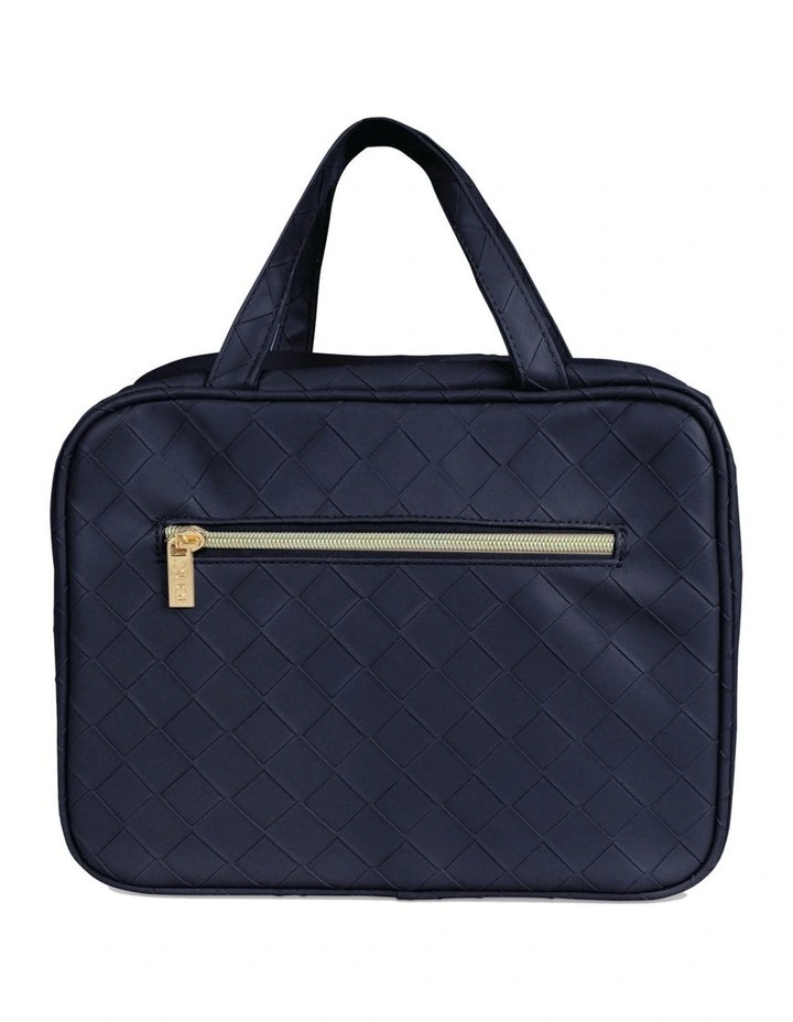 Woven Hanging Cosmetic Bag in Navy