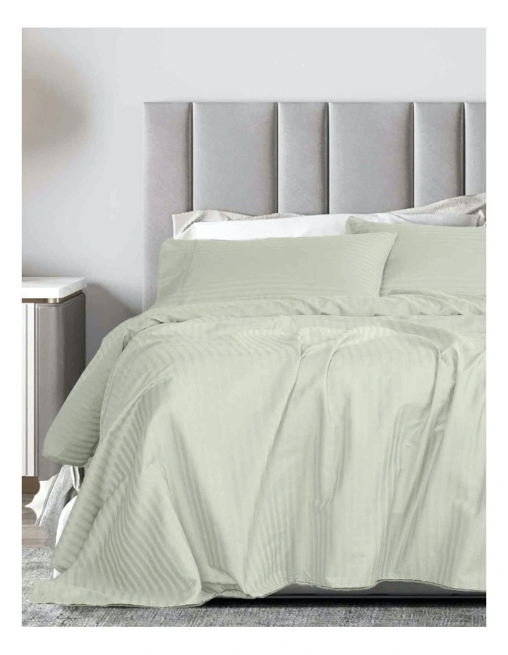 Damask 1200TC Cotton Sateen Sheet Set in Pebble