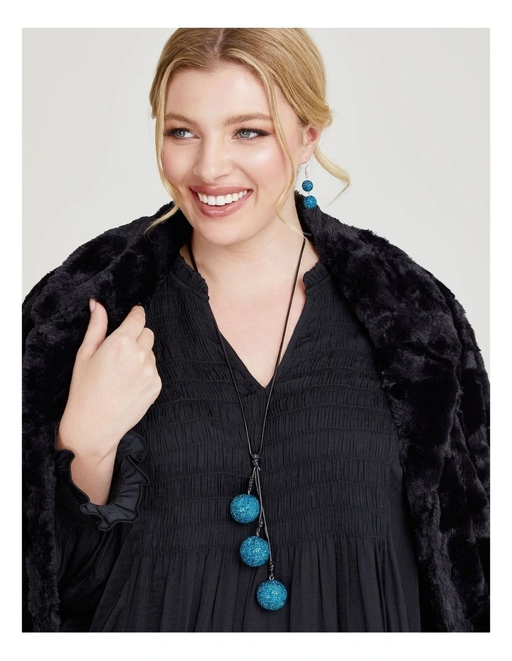 Diamante Ball Necklace in Teal