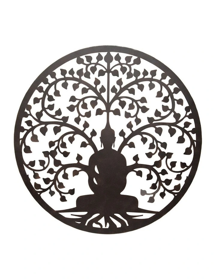 Lasercut Buddha Serenity Wallart in Black