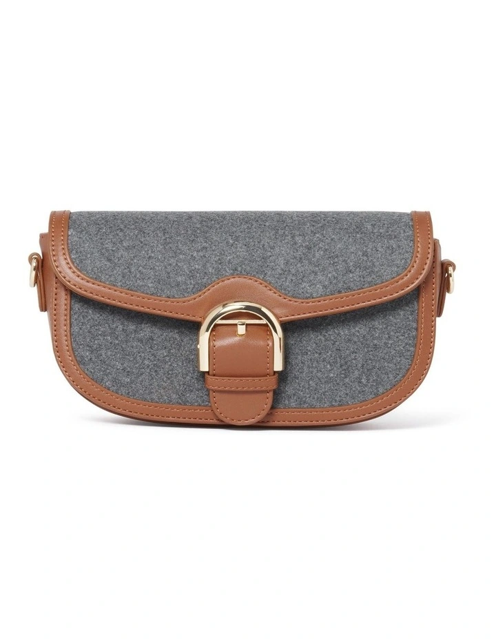 Brooklyn Buckle Saddle Bag in Grey Multi