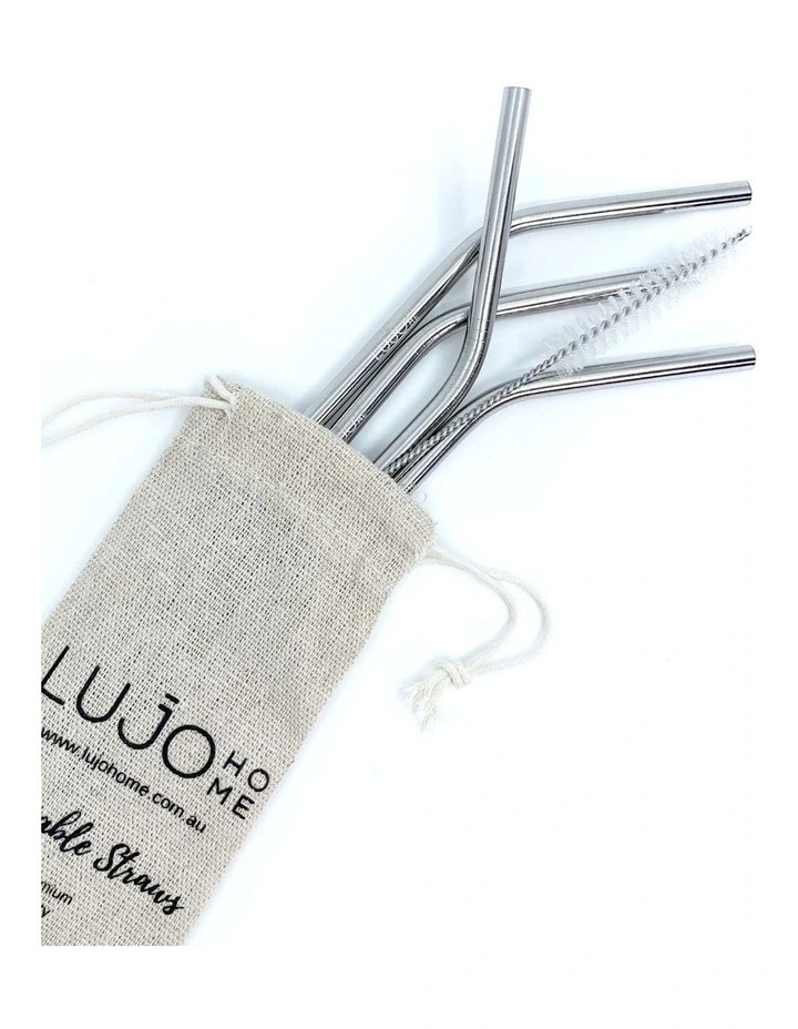 Short Bent Straws Cocktail in Silver