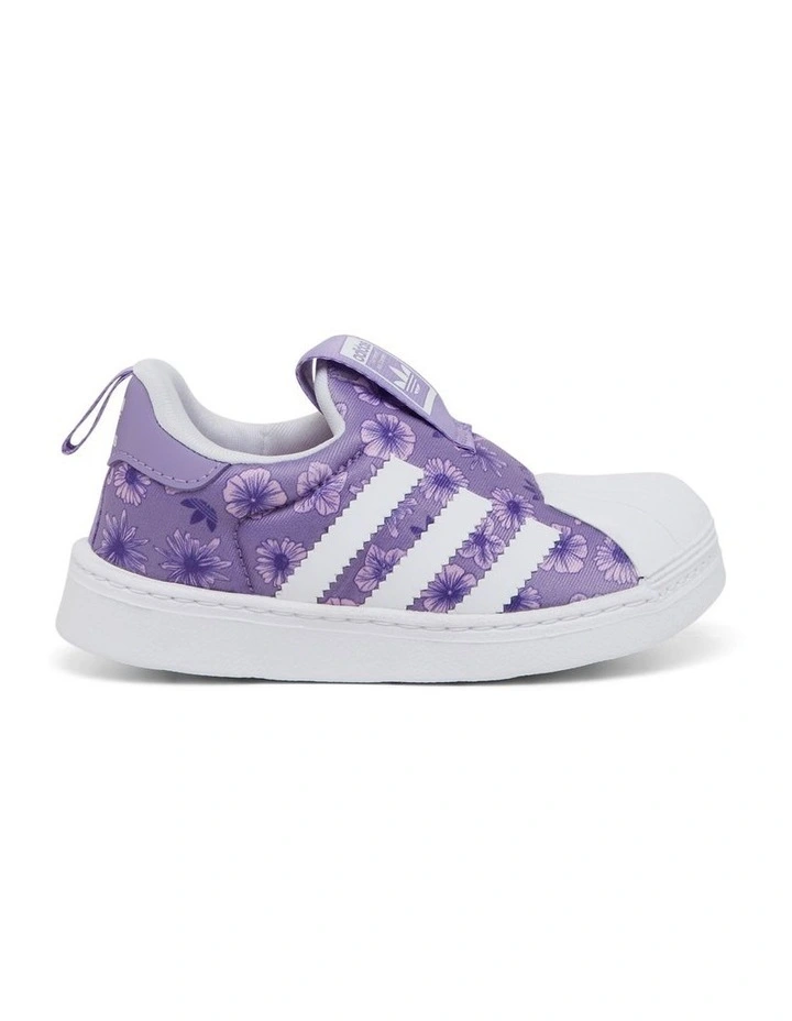 Superstar Flower Self-Fastening Pre-School Sneakers in Purple