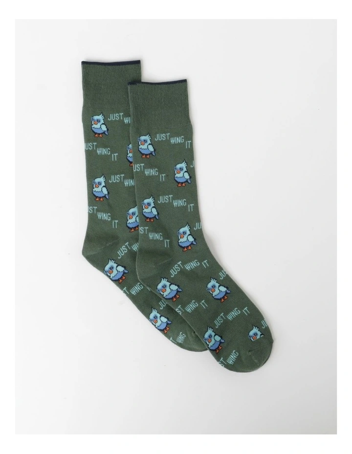 Just Wing It Socks in Green