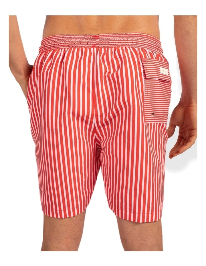 Stripe Boardshorts in Red